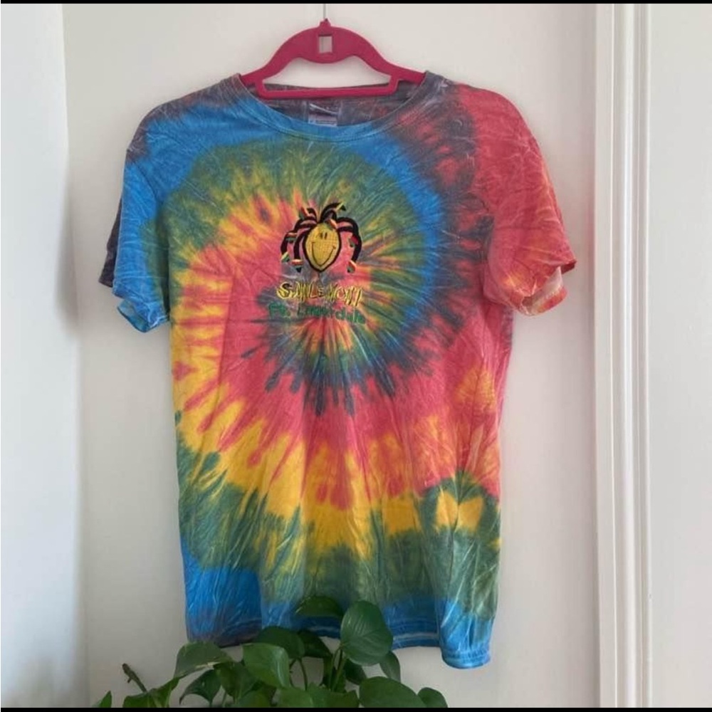 Tie-Dye Smile Mon Ft. lauderdale Florida T Shirt Hippie 100% Cotton